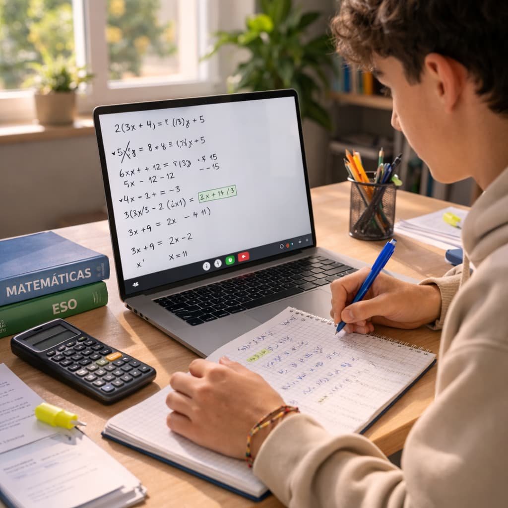 ALUMNO PASANDO CLASES DE MATEMÁTICAS ONLINE ESO