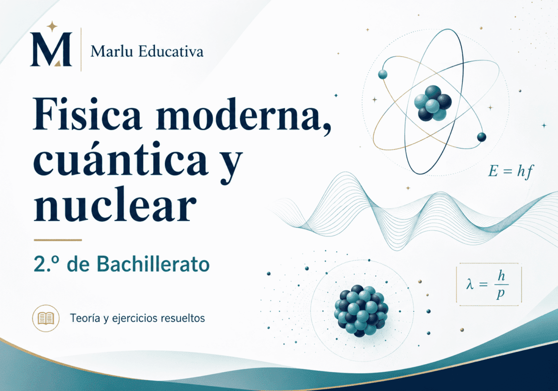 Portada del recurso de Física moderna, cuántica y nuclear de 2.º de Bachillerato de Marlu Educativa